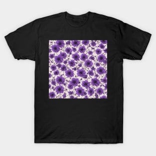 Purple Floral Pattern T-Shirt